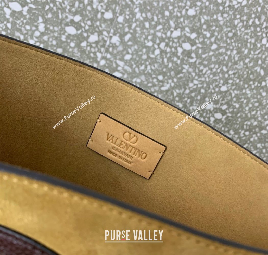 Valentino Nellcôte Shoulder Bag in Suede with Stud VLogo Signature and Fringes Tassel Khaki 2025 2026 (LKF-250626061)