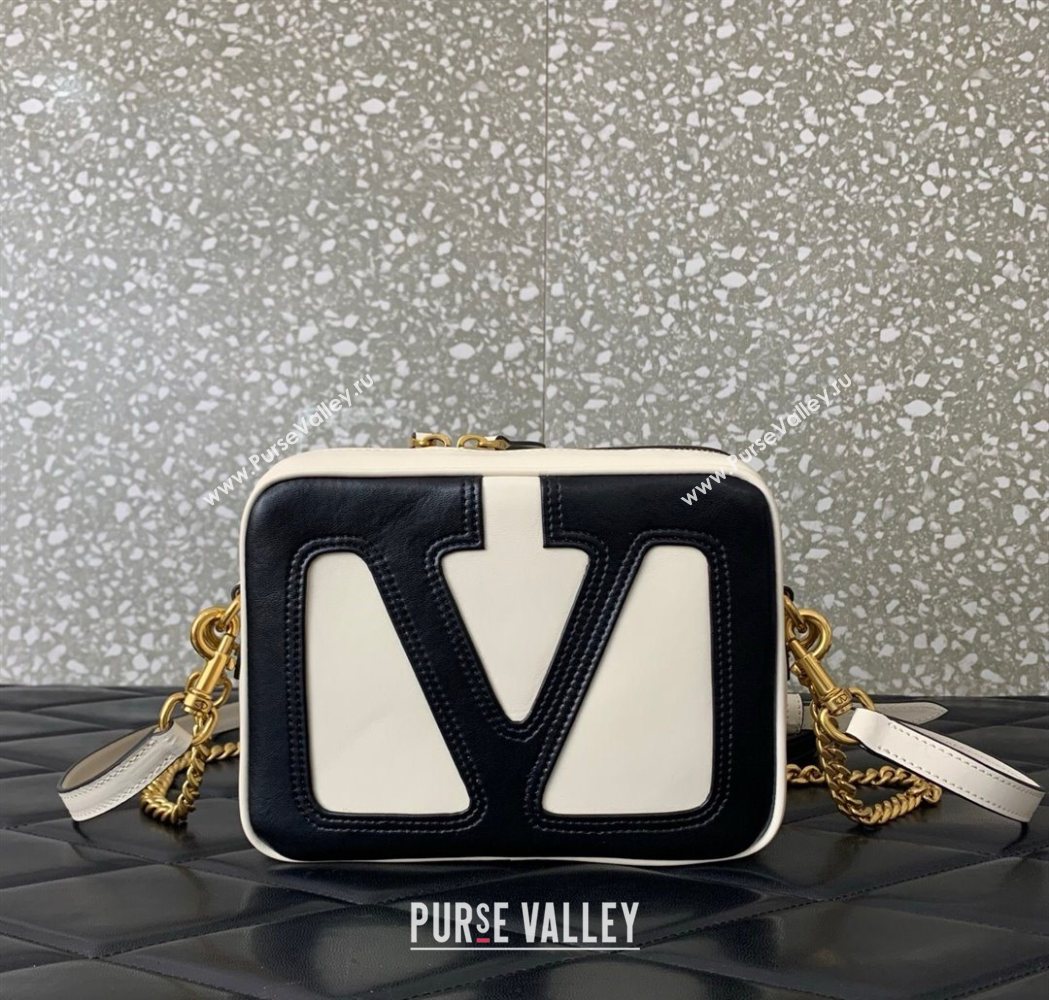 Valentino Viva Superstar Nappa Leather Crossbody Bag White/Black 2025 0016 (LKF-250626035)