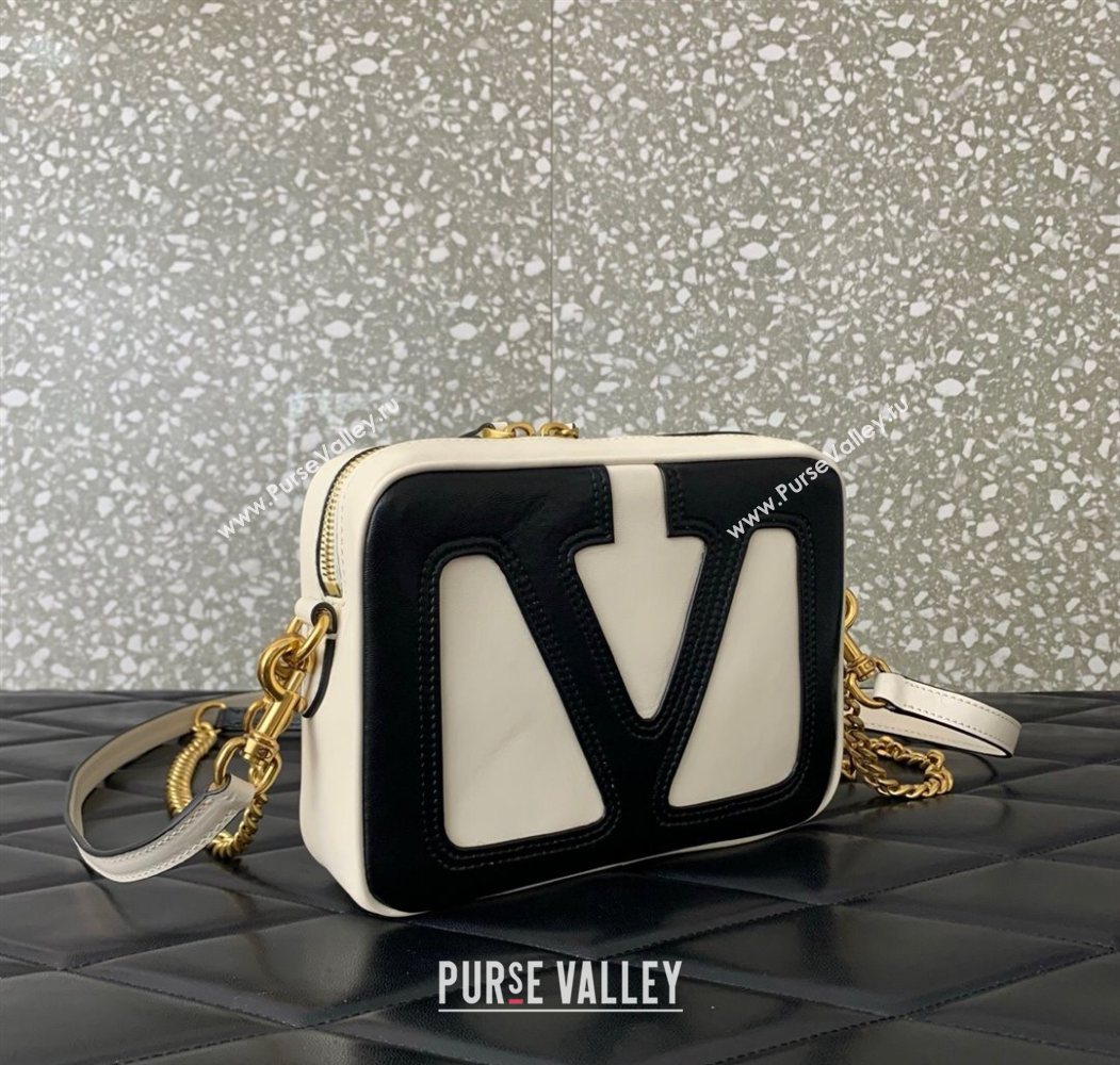 Valentino Viva Superstar Nappa Leather Crossbody Bag White/Black 2025 0016 (LKF-250626035)