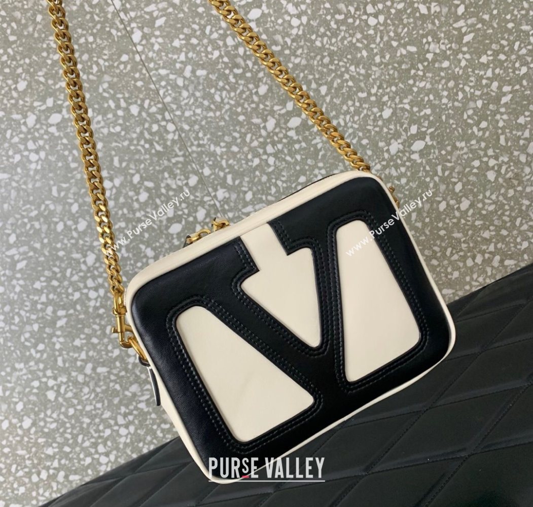 Valentino Viva Superstar Nappa Leather Crossbody Bag White/Black 2025 0016 (LKF-250626035)