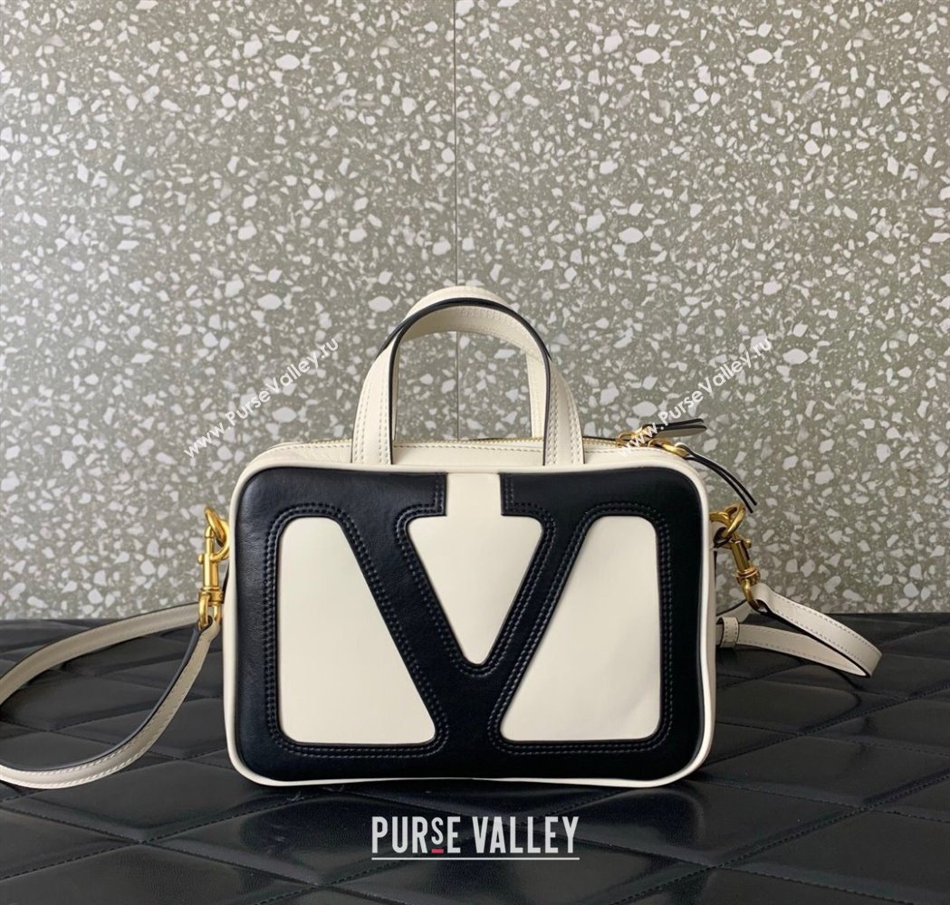 Valentino Viva Superstar Nappa Leather Handbag White/Black 2025 0015 (LKF-250626036)