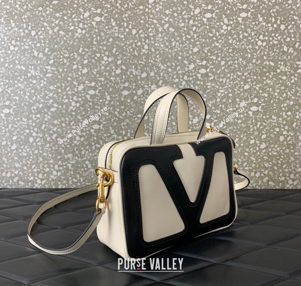 Valentino Viva Superstar Nappa Leather Handbag White/Black 2025 0015 (LKF-250626036)