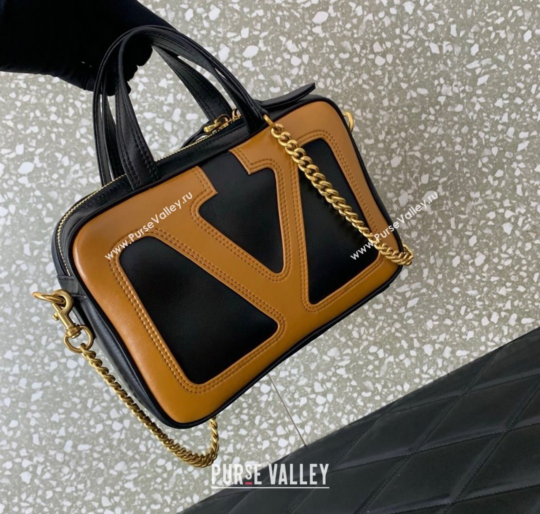 Valentino Viva Superstar Nappa Leather Handbag Black/Brown 2025 0015 (LKF-250626037)