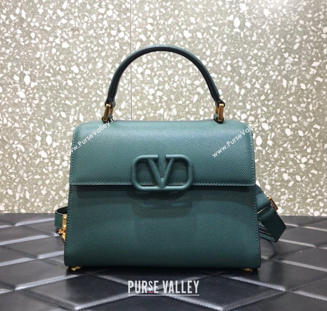 Valentino Medium VSLING Grainy Calfskin Handbag Green 2025 2828 (LKF-250626001)
