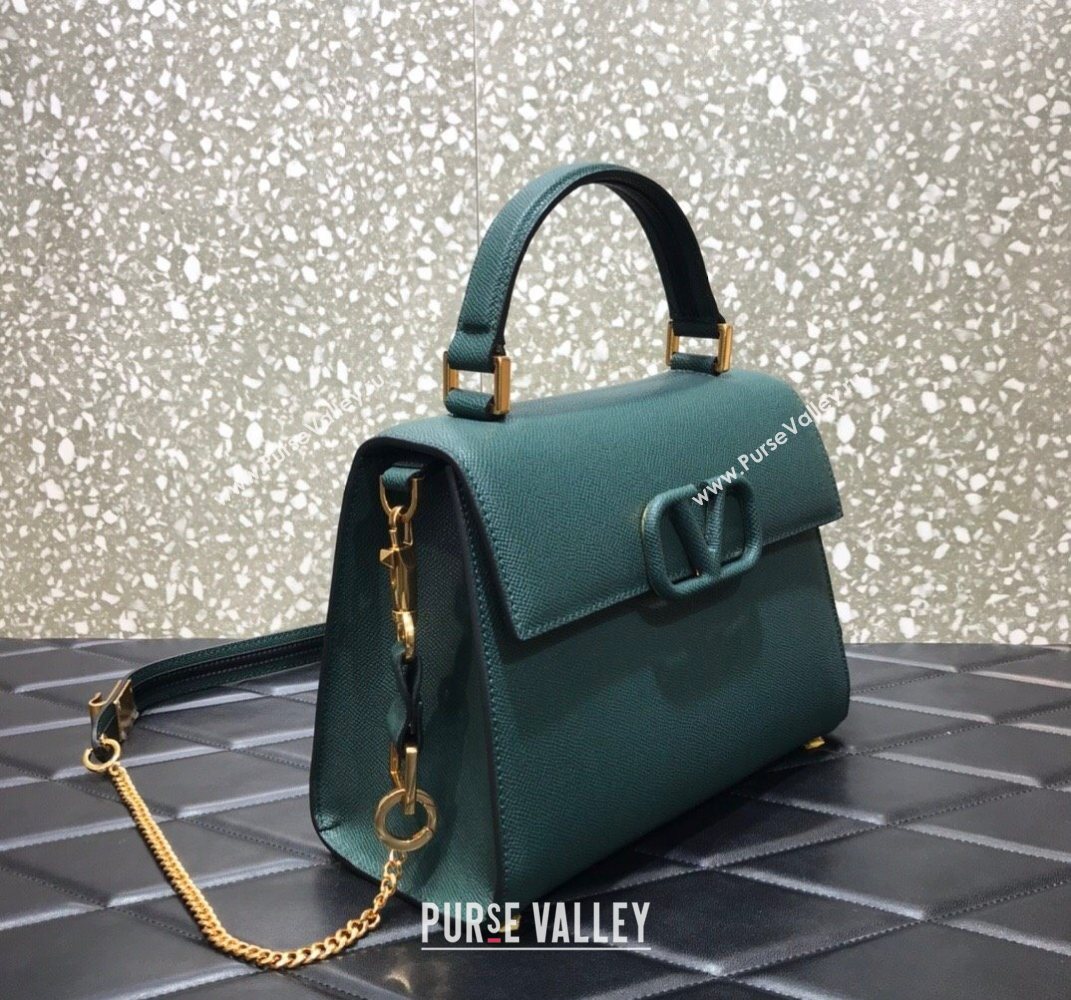 Valentino Medium VSLING Grainy Calfskin Handbag Green 2025 2828 (LKF-250626001)