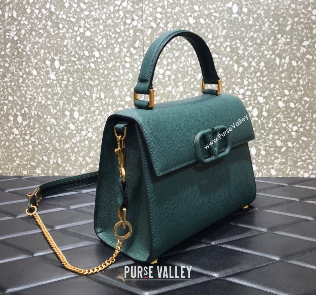 Valentino Medium VSLING Grainy Calfskin Handbag Green 2025 2828 (LKF-250626001)