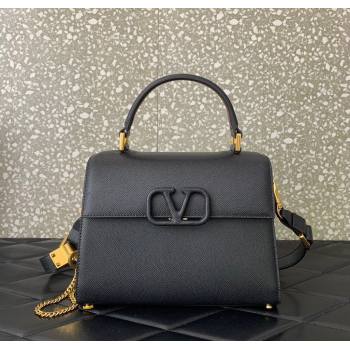 Valentino Medium VSLING Grainy Calfskin Handbag Black 2025 2828 (LKF-250626002)