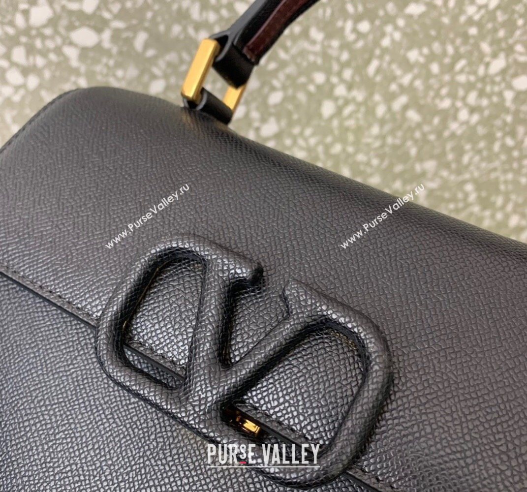 Valentino Medium VSLING Grainy Calfskin Handbag Black 2025 2828 (LKF-250626002)