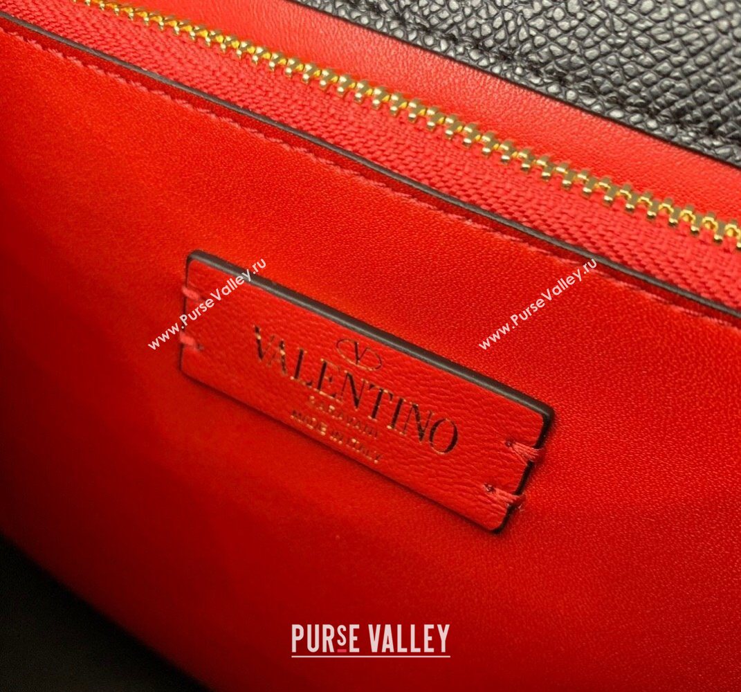 Valentino Medium VSLING Grainy Calfskin Handbag Black 2025 2828 (LKF-250626002)