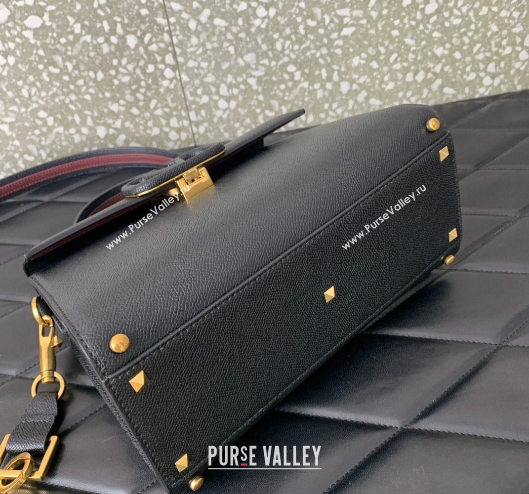 Valentino Medium VSLING Grainy Calfskin Handbag Black 2025 2828 (LKF-250626002)