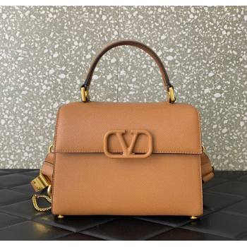 Valentino Medium VSLING Grainy Calfskin Handbag Apricot 2025 2828 (LKF-250626003)