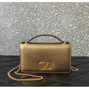 Valentino VLogo Signature Grainy Calfskin Wallet with Chain Gold Yellow 2025 VLTN068 (LKF-250626018)