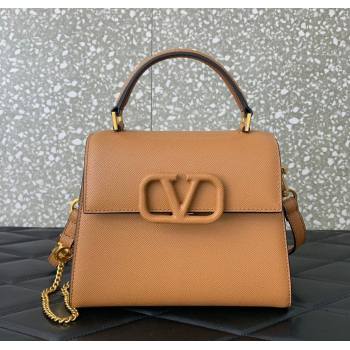 Valentino Small VSLING Grainy Calfskin Handbag Apricot 2025 2727 (LKF-250626009)