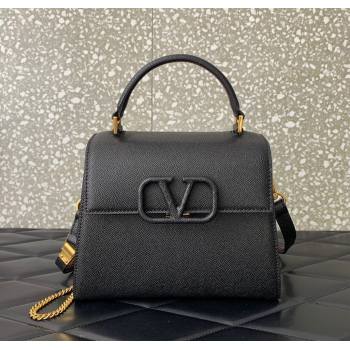 Valentino Small VSLING Grainy Calfskin Handbag Black 2025 2727 (LKF-250626006)