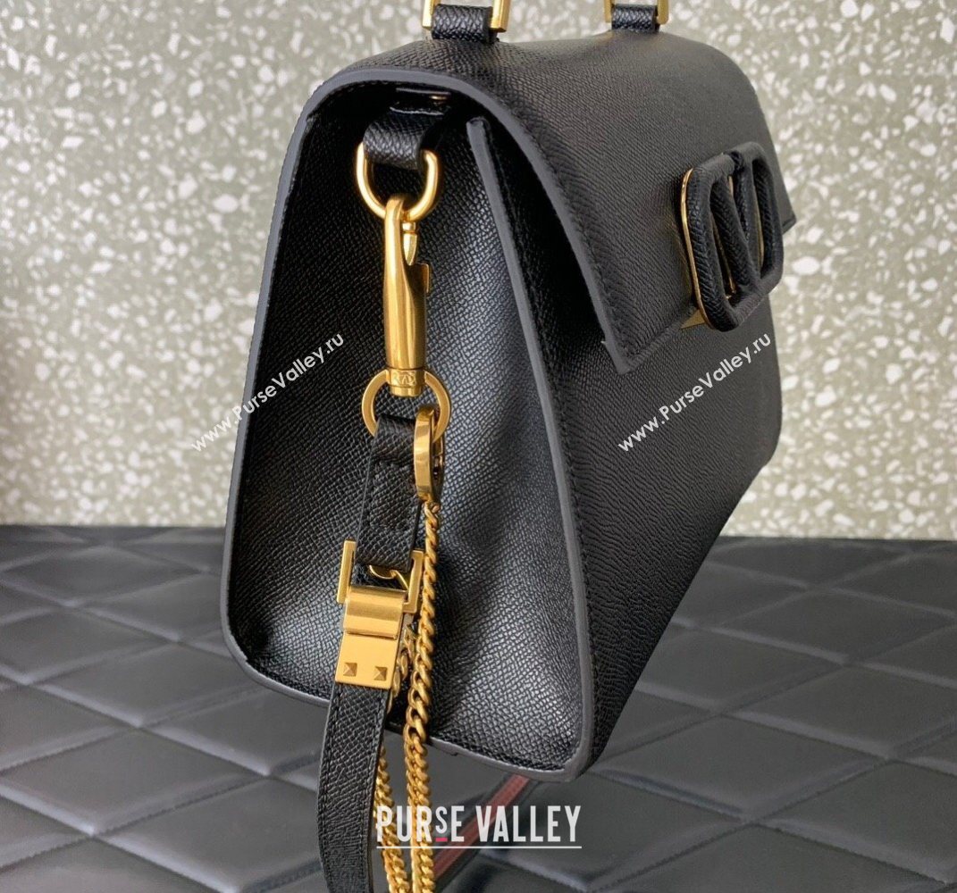 Valentino Small VSLING Grainy Calfskin Handbag Black 2025 2727 (LKF-250626006)