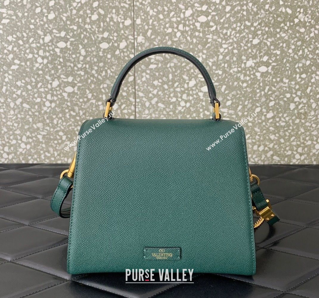 Valentino Small VSLING Grainy Calfskin Handbag Green 2025 2727 (LKF-250626007)