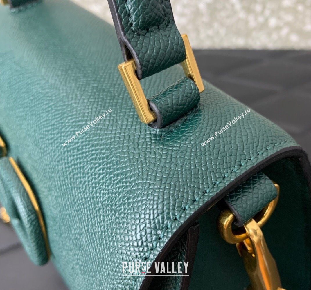Valentino Small VSLING Grainy Calfskin Handbag Green 2025 2727 (LKF-250626007)