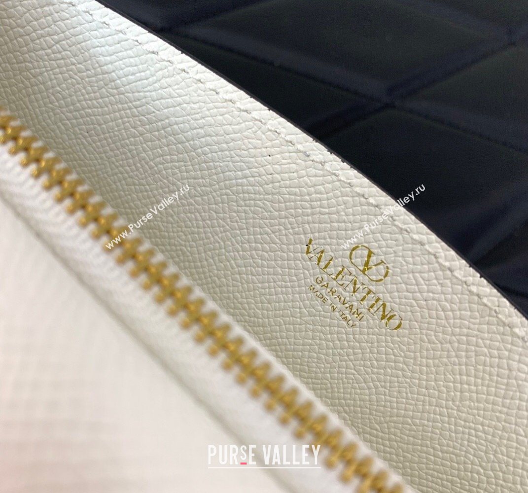 Valentino VLogo Signature Grainy Calfskin Wallet with Chain White 2025 VLTN068 (LKF-250626016)