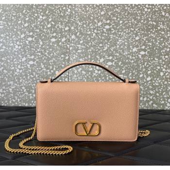 Valentino VLogo Signature Grainy Calfskin Wallet with Chain Apricot 2025 VLTN068 (LKF-250626021)