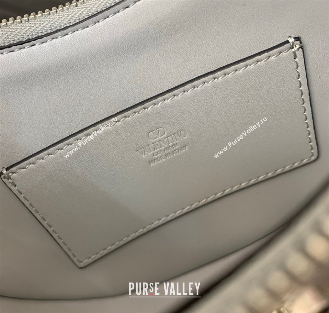 Valentino VLogo Signature mini hobo bag in Grainy Calfskin Silver 2025 (LKF-250805016)