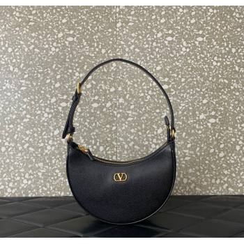 Valentino VLogo Signature mini hobo bag in Grainy Calfskin Black 2025 (LKF-250805017)