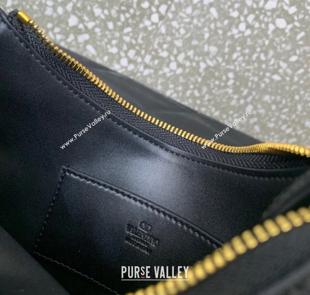 Valentino VLogo Signature mini hobo bag in Grainy Calfskin Black 2025 (LKF-250805017)