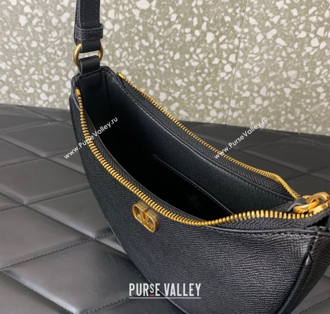 Valentino VLogo Signature mini hobo bag in Grainy Calfskin Black 2025 (LKF-250805017)