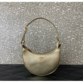 Valentino VLogo Signature mini hobo bag in Grainy Calfskin Gold 2025 (LKF-250805012)