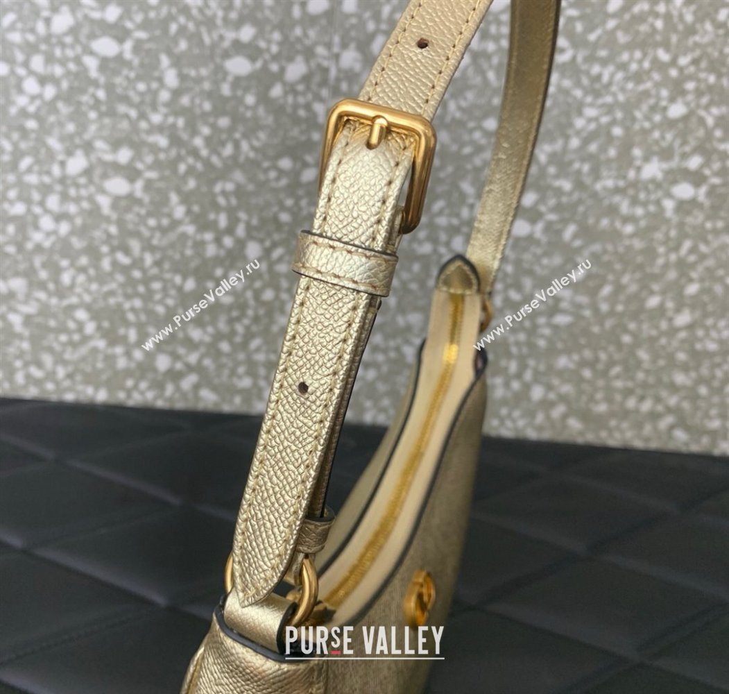 Valentino VLogo Signature mini hobo bag in Grainy Calfskin Gold 2025 (LKF-250805012)