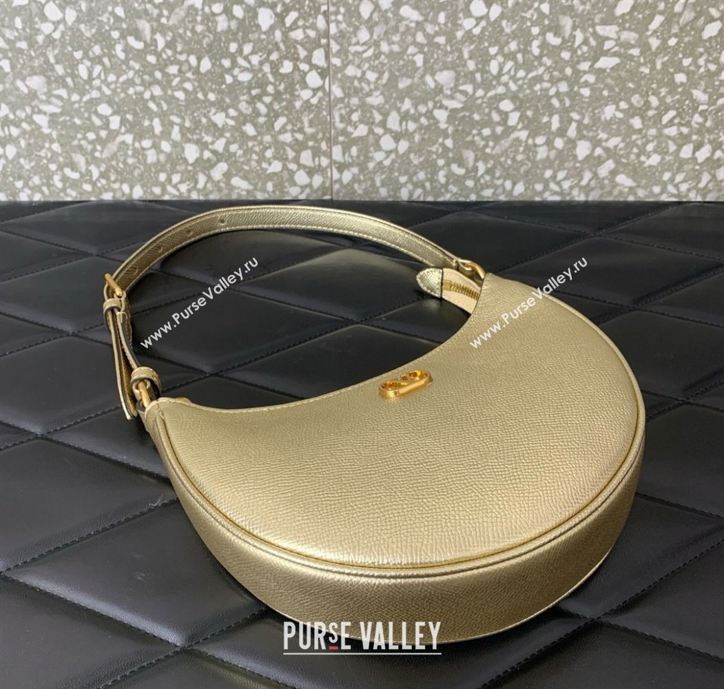 Valentino VLogo Signature mini hobo bag in Grainy Calfskin Gold 2025 (LKF-250805012)