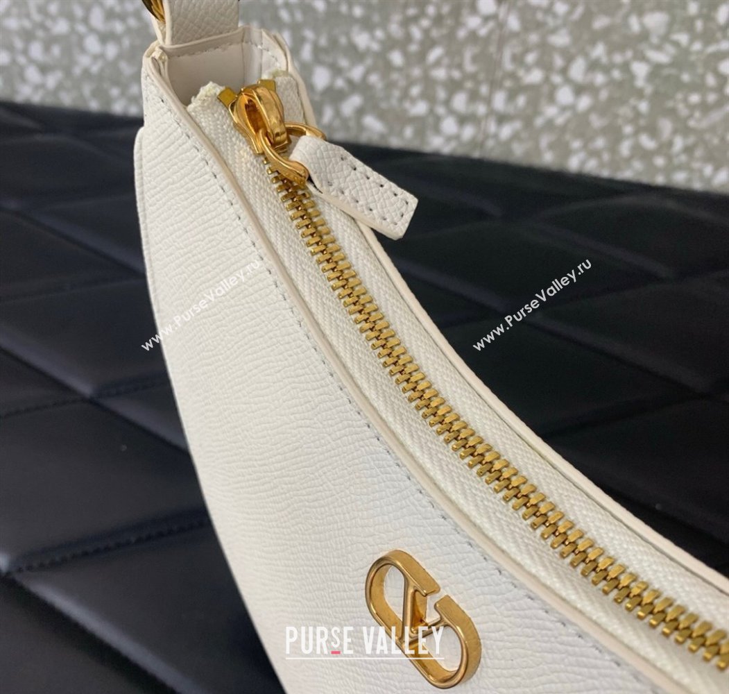 Valentino VLogo Signature mini hobo bag in Grainy Calfskin White 2025 (LKF-250805013)