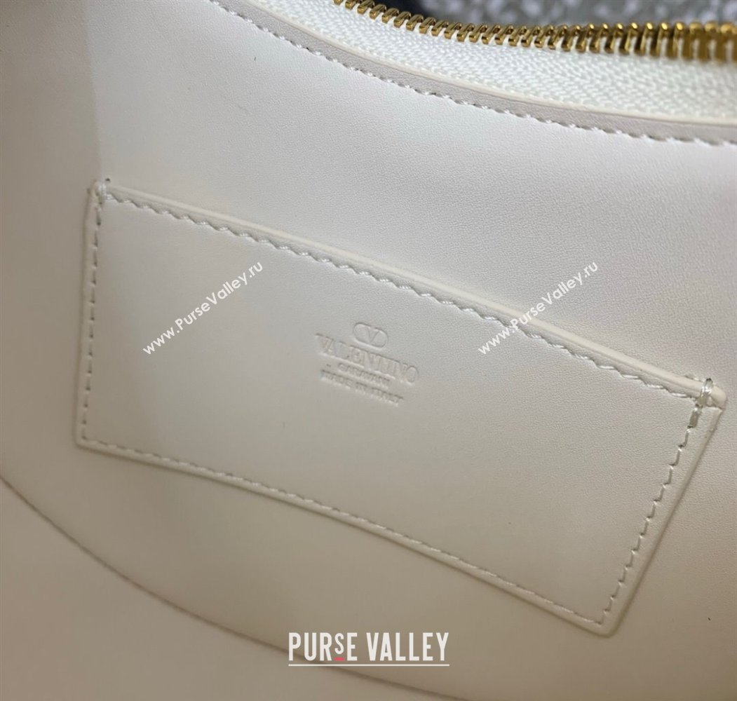 Valentino VLogo Signature mini hobo bag in Grainy Calfskin White 2025 (LKF-250805013)