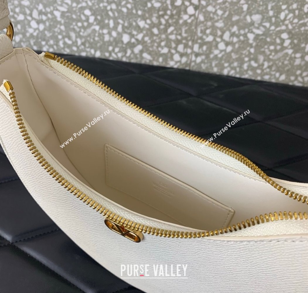 Valentino VLogo Signature mini hobo bag in Grainy Calfskin White 2025 (LKF-250805013)