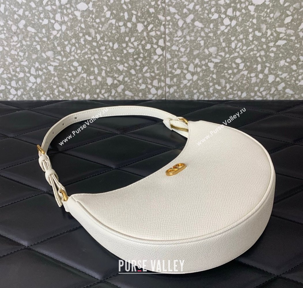 Valentino VLogo Signature mini hobo bag in Grainy Calfskin White 2025 (LKF-250805013)