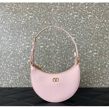 Valentino VLogo Signature mini hobo bag in Grainy Calfskin Light Pink 2025 (LKF-250805014)