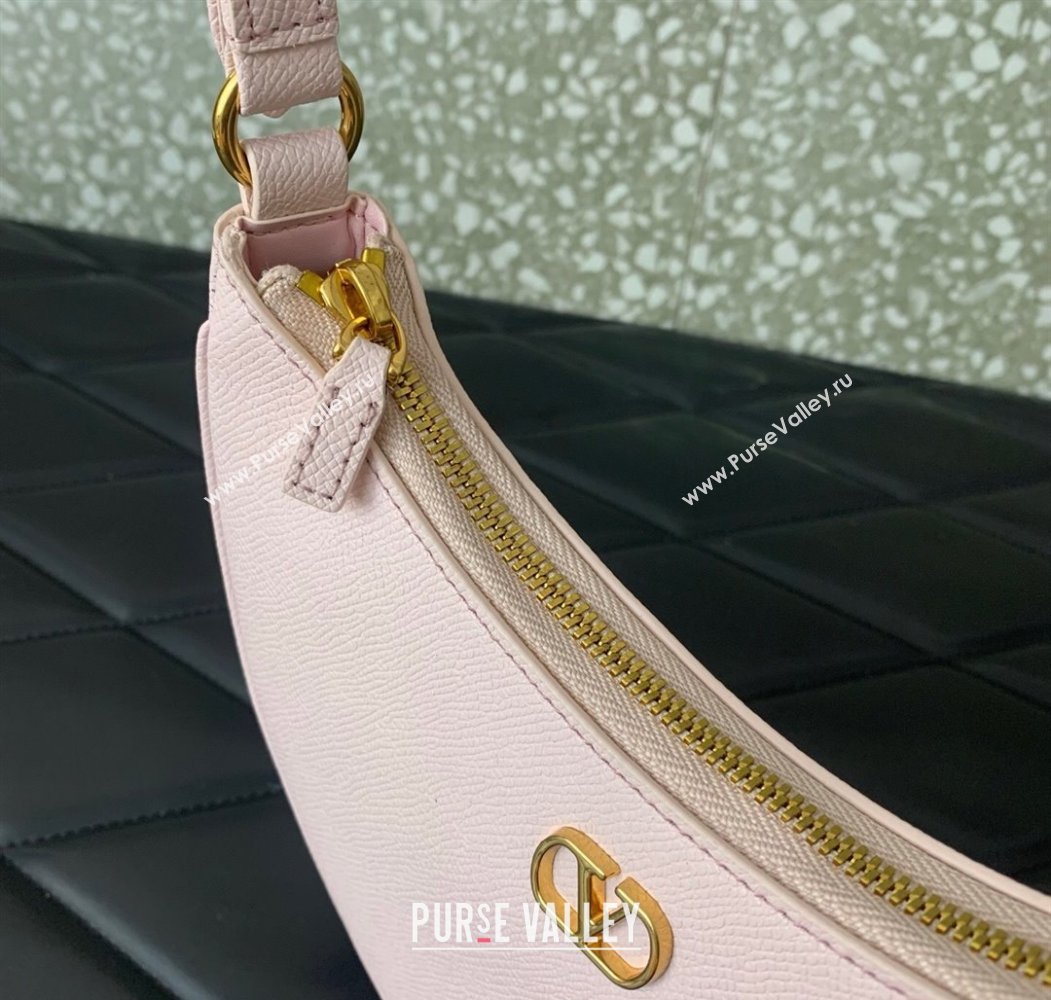 Valentino VLogo Signature mini hobo bag in Grainy Calfskin Light Pink 2025 (LKF-250805014)