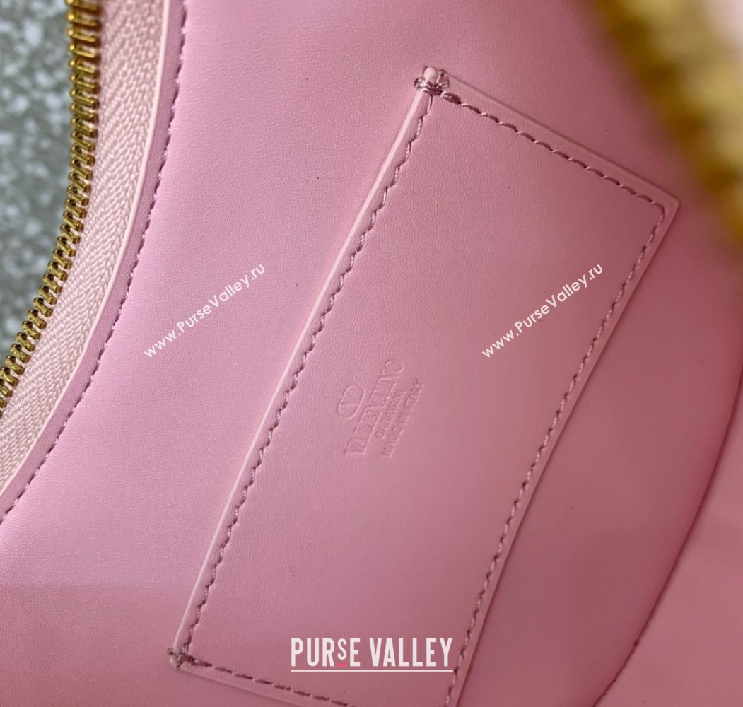 Valentino VLogo Signature mini hobo bag in Grainy Calfskin Light Pink 2025 (LKF-250805014)