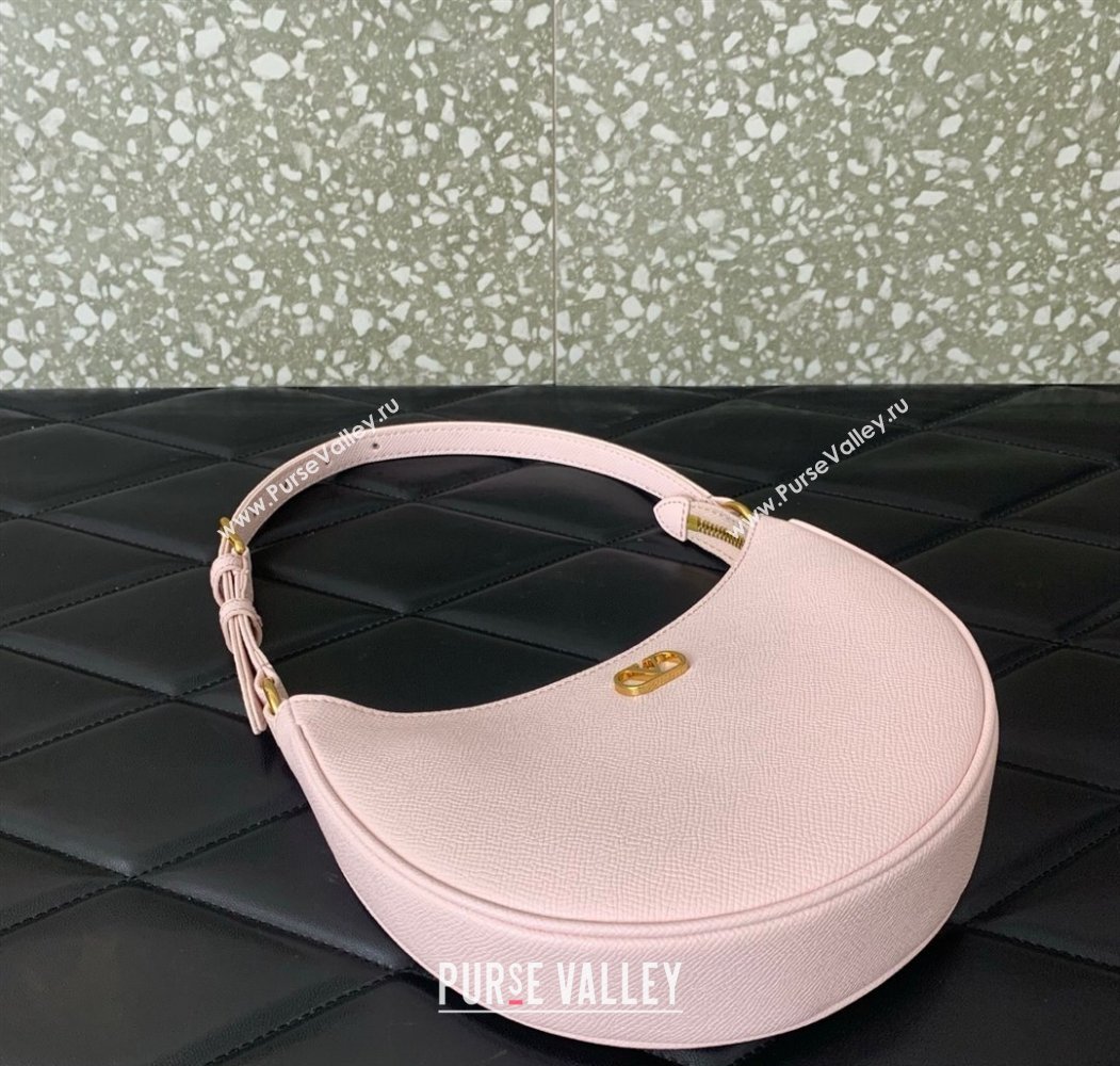 Valentino VLogo Signature mini hobo bag in Grainy Calfskin Light Pink 2025 (LKF-250805014)