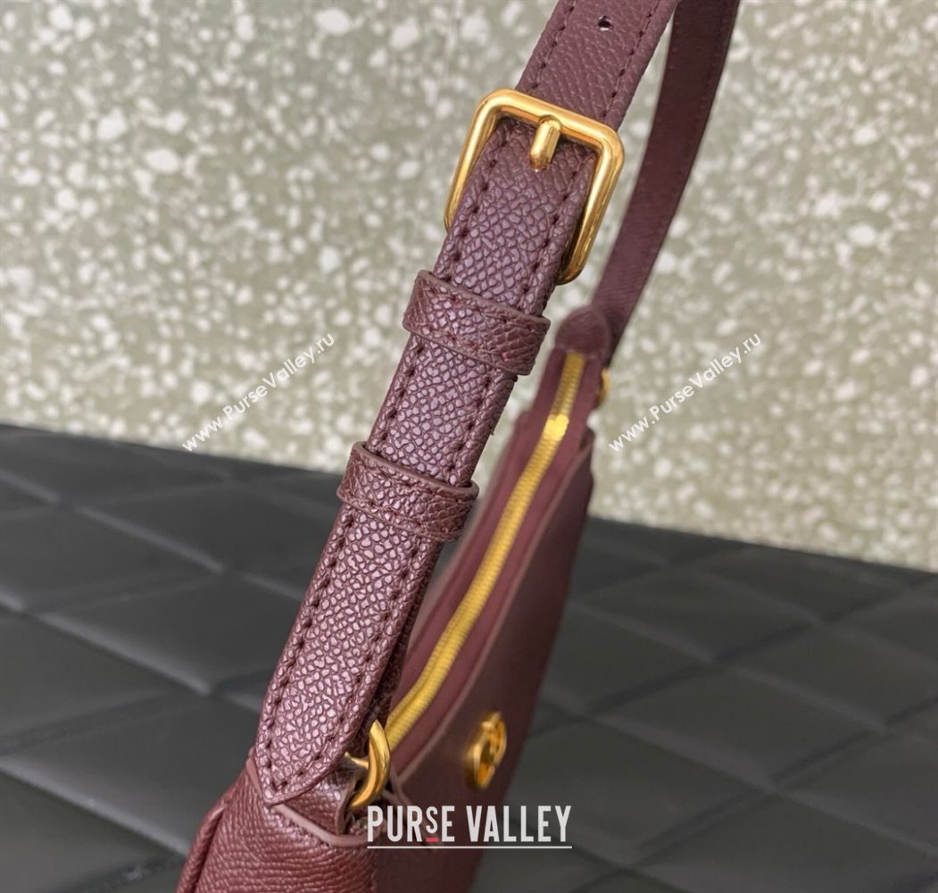 Valentino VLogo Signature mini hobo bag in Grainy Calfskin Dark Burgundy 2025 (LKF-250805015)