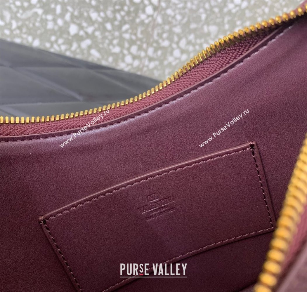 Valentino VLogo Signature mini hobo bag in Grainy Calfskin Dark Burgundy 2025 (LKF-250805015)