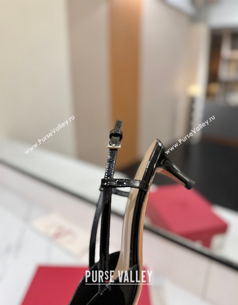 Valentino VLogo Signature Slingback Pumps 4.5cm in Patent Calfskin Black2 2025 VA082111 (MD-250821102)