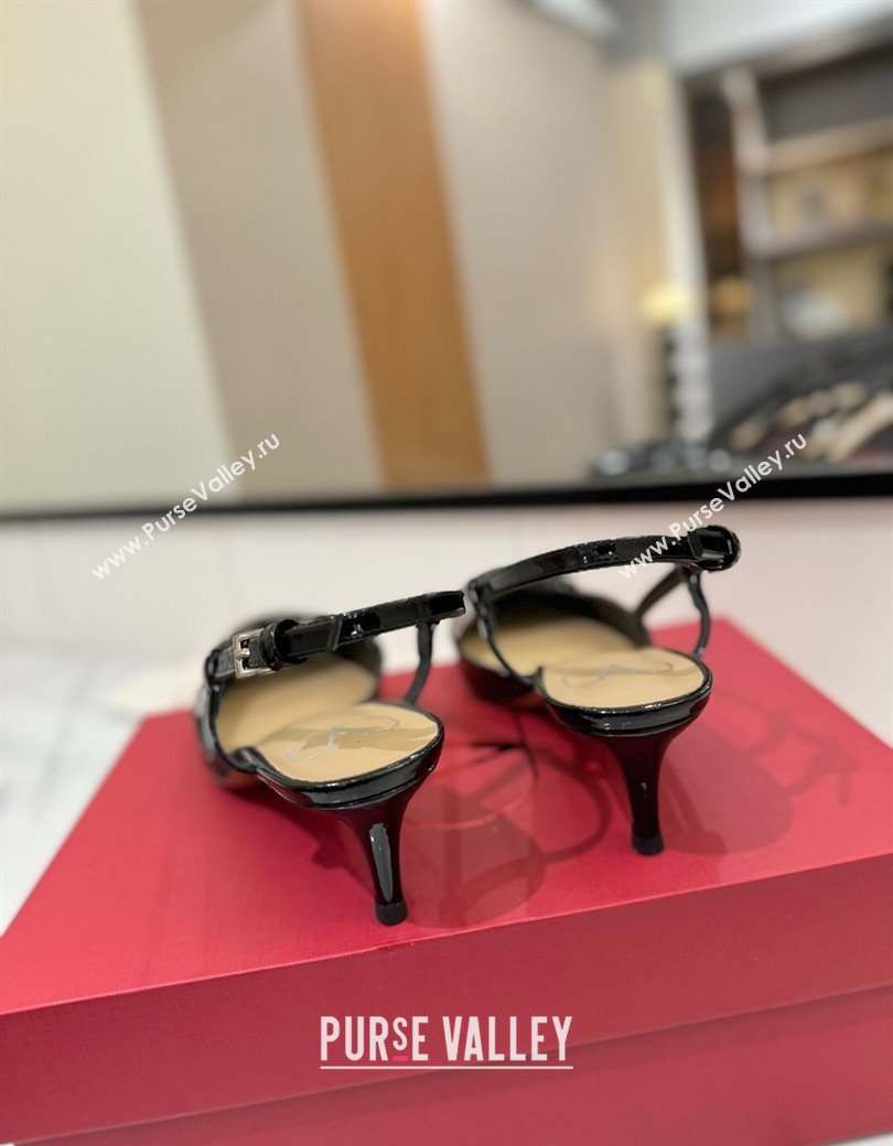 Valentino VLogo Signature Slingback Pumps 4.5cm in Patent Calfskin Black2 2025 VA082111 (MD-250821102)