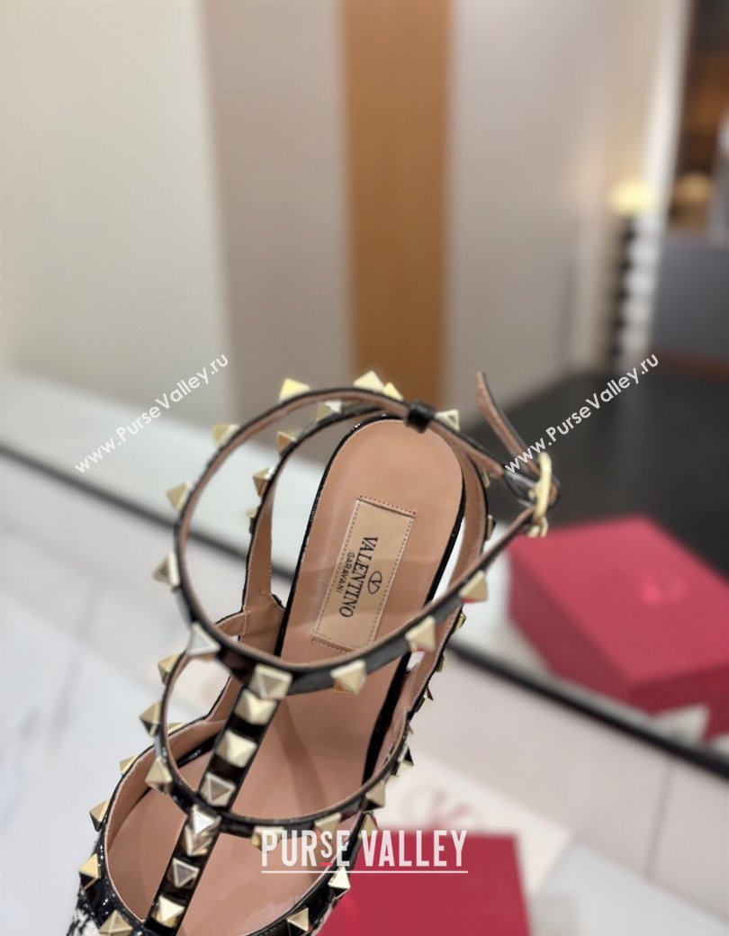 Valentino Rockstud Pumps 10cm in Tweed with Double Strap Black/White 2025 (MD-250821110)