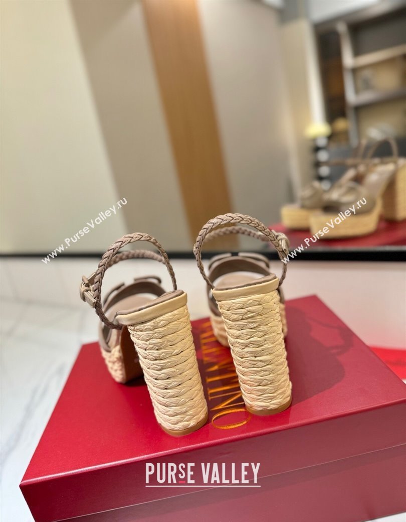 Valentino VLogo Calfskin Leather Platform Sandals 11.5cm Dusty Beige 2025 VA082112 (MD-250821117)