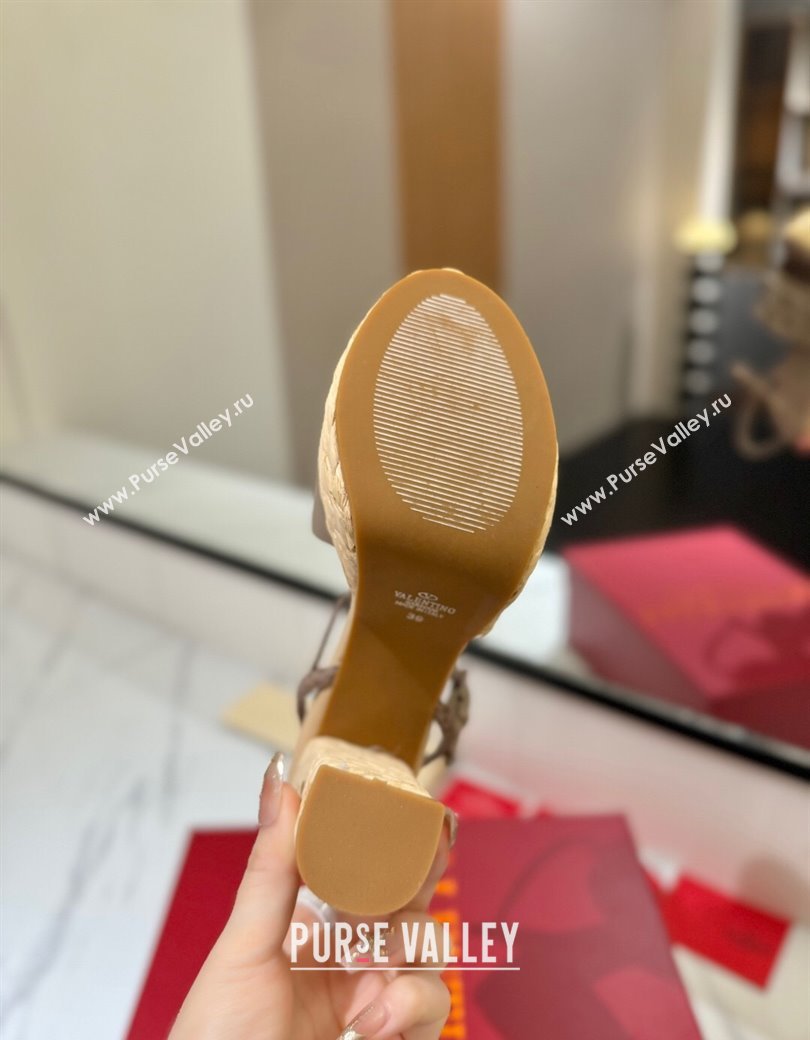 Valentino VLogo Calfskin Leather Platform Sandals 11.5cm Dusty Beige 2025 VA082112 (MD-250821117)