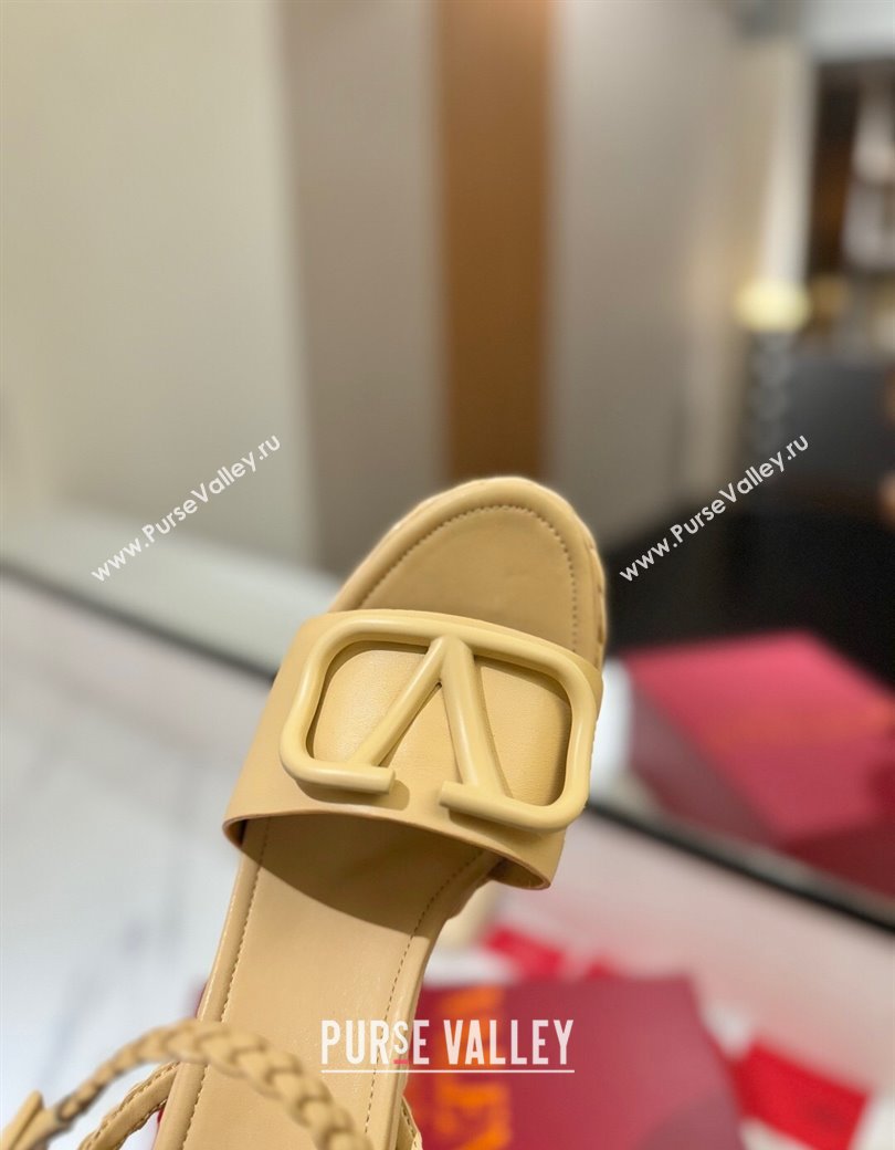 Valentino VLogo Calfskin Leather Platform Sandals 11.5cm Yellow 2025 VA082112 (MD-250821118)
