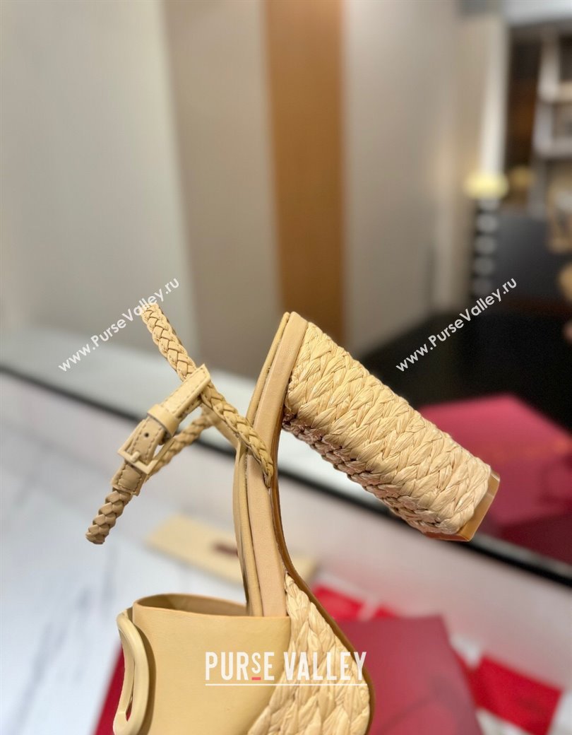 Valentino VLogo Calfskin Leather Platform Sandals 11.5cm Yellow 2025 VA082112 (MD-250821118)