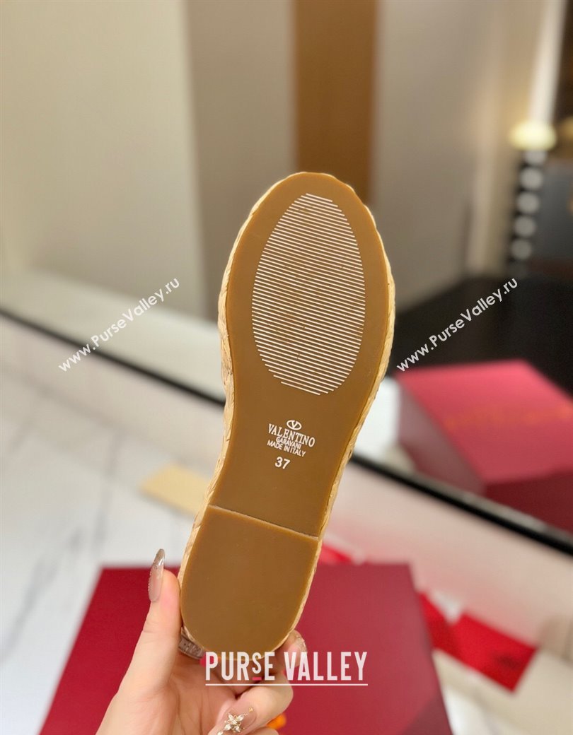 Valentino VLogo Grainy Calfskin Flat Slides Sandal Dusty Beige/Gold 2025 VA082114 (MD-250821139)