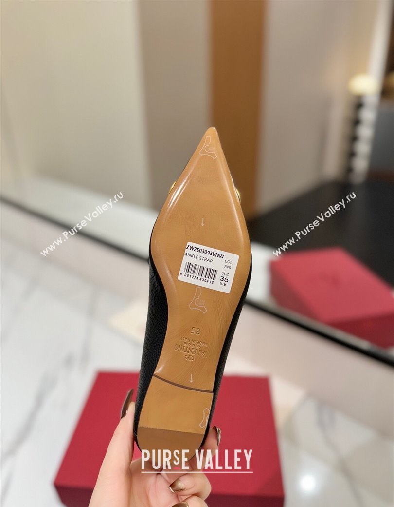 Valentino VLogo Signature Flat Shoes in Grained Calfskin Black 2025 VA082103 (MD-250821016)