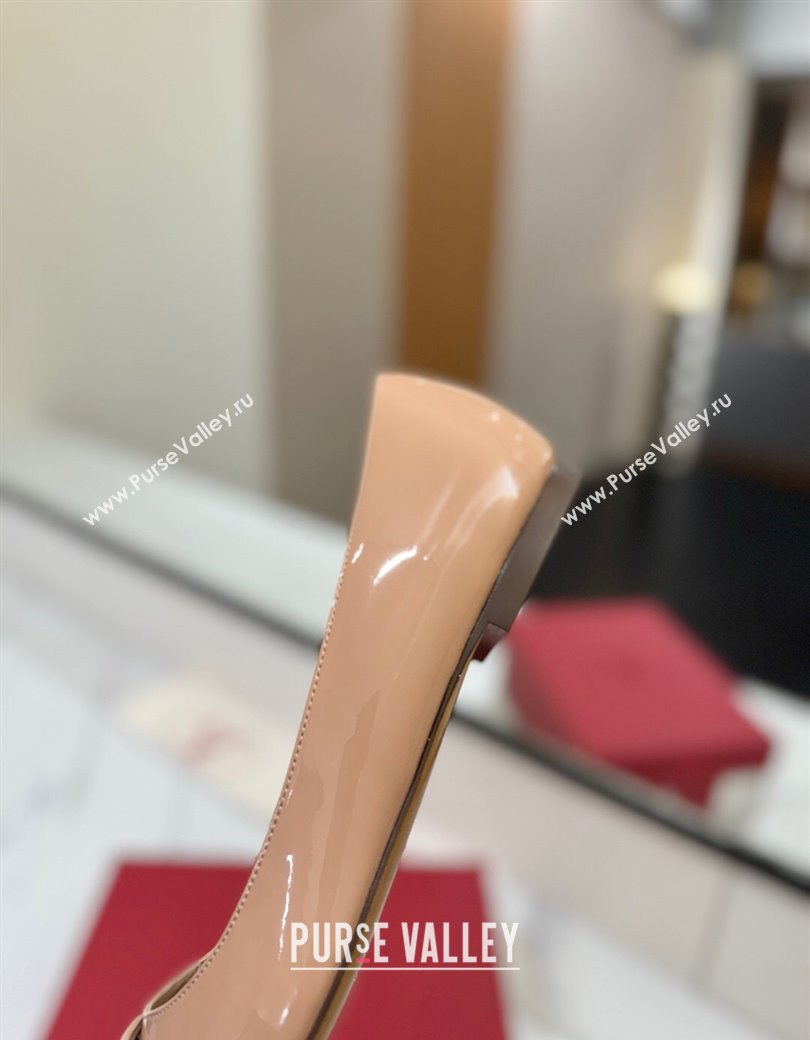 Valentino VLogo Signature Flat Shoes in Patent Calfskin Pale Pink 2025 VA082104 (MD-250821019)